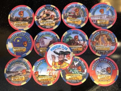 FOR SALE: Pioneer Club LTD complete set of 12 $5 chips Near Mint